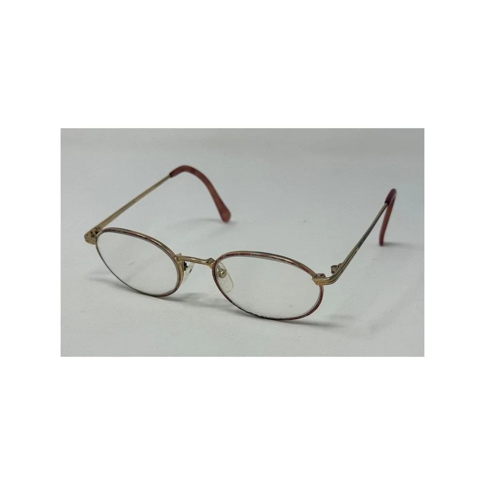 Nikon DuraTitan DT46 Gold Titanium Oval Eyeglasses Frames only 49-17 Vintage
